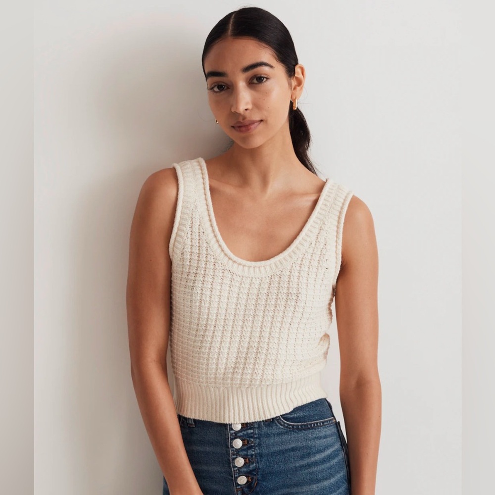 Madewell knit cream top
